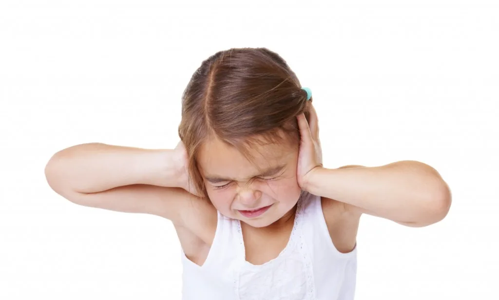 Girl hand over ears
