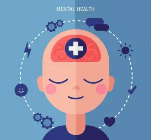 Modern mental health concept with flat design