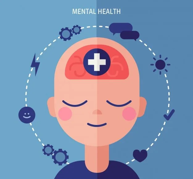 Modern mental health concept with flat design