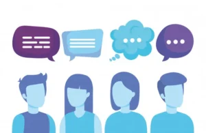 Group people with speech bubbles
