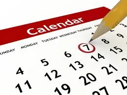 A calendar page with a date circled in red pen