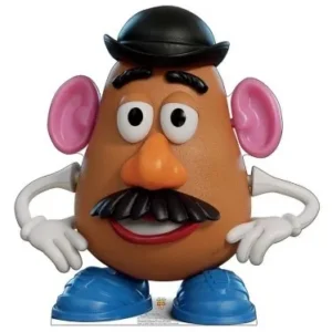 Mr Potato Head toy wearing a bowler hat, moustache and glasses